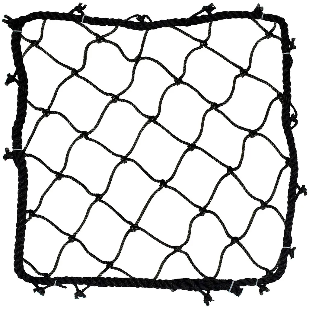 Us Netting Heavy Duty Knotted Nylon Rack Safety Net, 20'l X 20'w, Black
