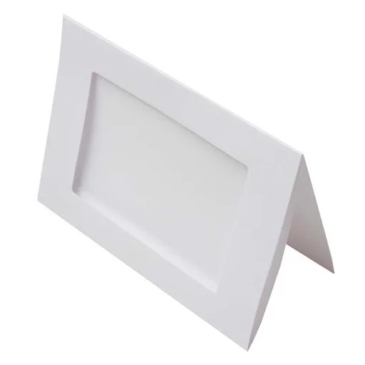 5 1/8" X 7" White Frame Card With 3 1/4" X 4 3/4" Rectangle Cut For 4" X 6" Print 25 Pieces Pj00111