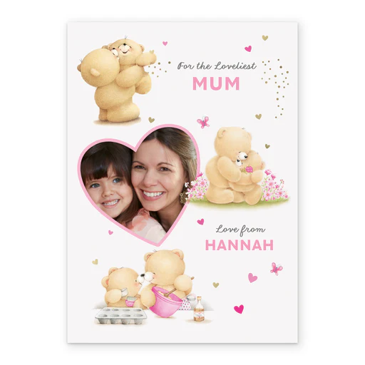 Personalised Photo Upload Forever Friends Hearts Mother's Day Card - Large