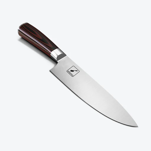 Imarku 8 Inch Japanese Chef Knife Gyuto Carbon Steel Hand Forged For Kitchen - Orange