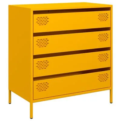 Sideboard Mustard Yellow 68x39x73.5 Cm Cold-rolled Steel