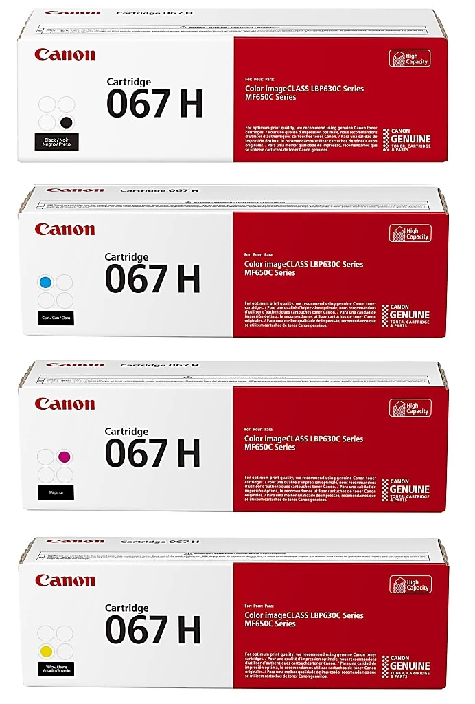 Canon 67 Black/cyan/magenta/yellow High Yield Toner Cartridges, 4/pack (crg067hcmyk-stp)