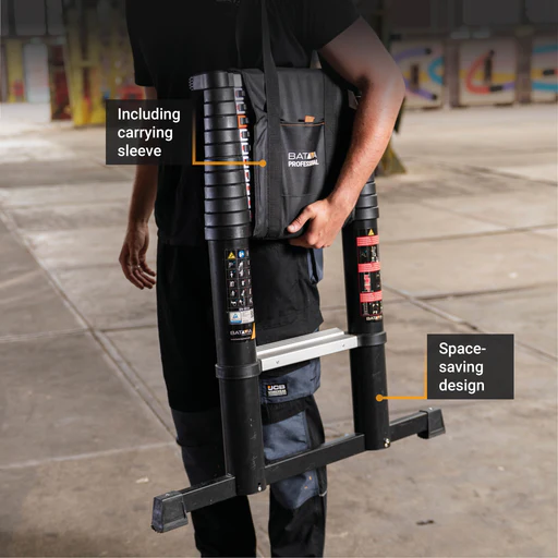 Telescopic Ladder 3.81m Professional - Ladder Incl. Stand-off And Tool Tray