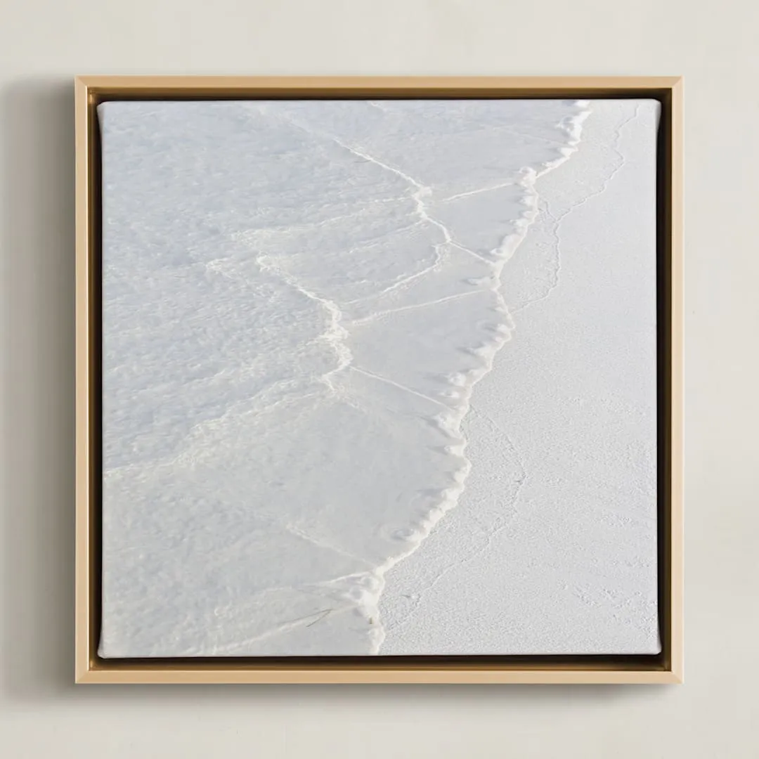 White Water Framed Canvas Art Print