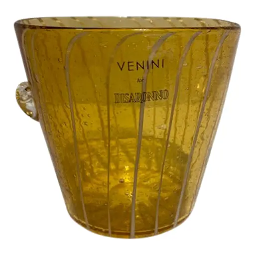 Late 20th Century Venini Murano Hand Blown Ice Bucket