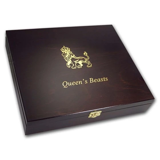 Wooden Presentation Box - Gb 10 Oz Silver Queen's Beasts Series