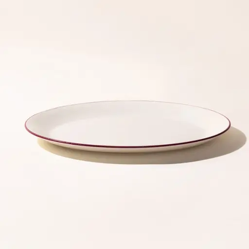 Serving Platter - Ruby Red Rim