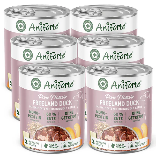 Aniforte® Purenature Freeland Duck - Wet Food For Dogs - 6 X 800 G
