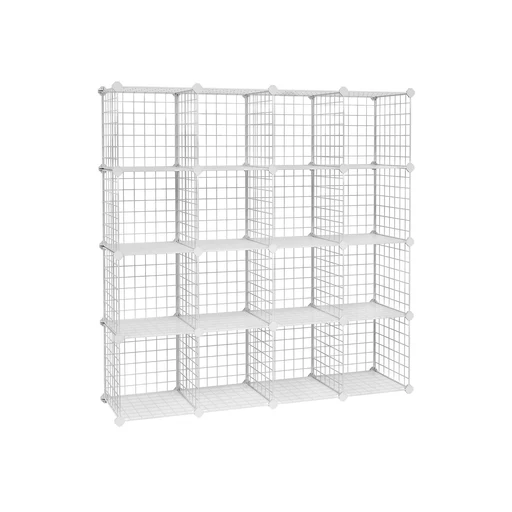 Armoire De Rangement En Treillis Métallique Modulable - Blanc/16