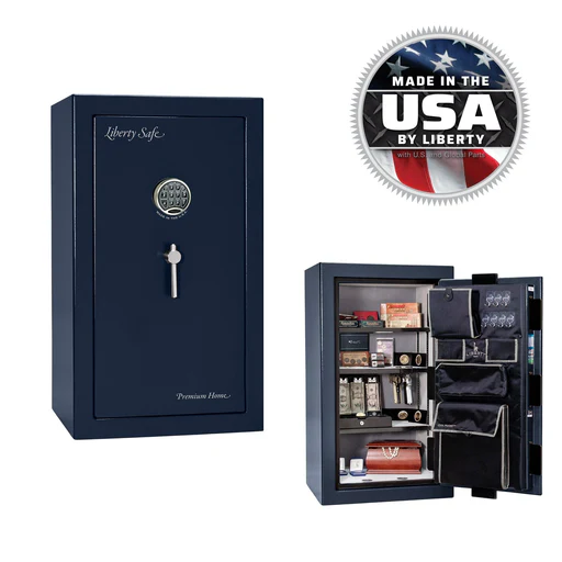 Premium Home Safe 12 - Blue Gloss / Silver Velour / Chrome Hardware