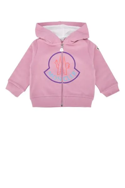 Moncler Enfant Logo Printed Zip-up Hoodie