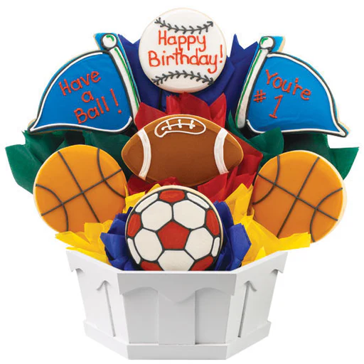 Have A Ball On Your Birthday - 12 Cookie Bouquet