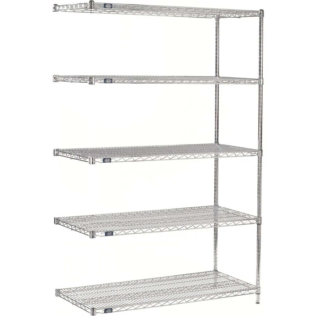 Nexel 5 Shelf Stainless Steel Wire Shelving Unit Add On 54"w X 14"d X 74"h