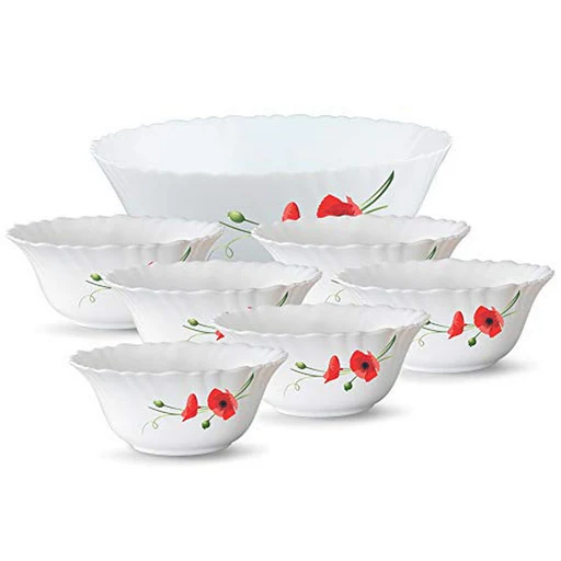 Larah By Borosil Red Carnation Pudding Set, 5 Pc (mini)