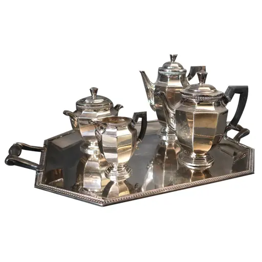 Silver-plated Tea And Coffee Set From Christofle, Set Of 5