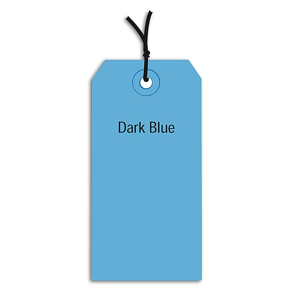 Partners Brand Prestrung Color Shipping Tags, #8, 6 1/4" X 3 1/8", Dark Blue, Box Of 1,000