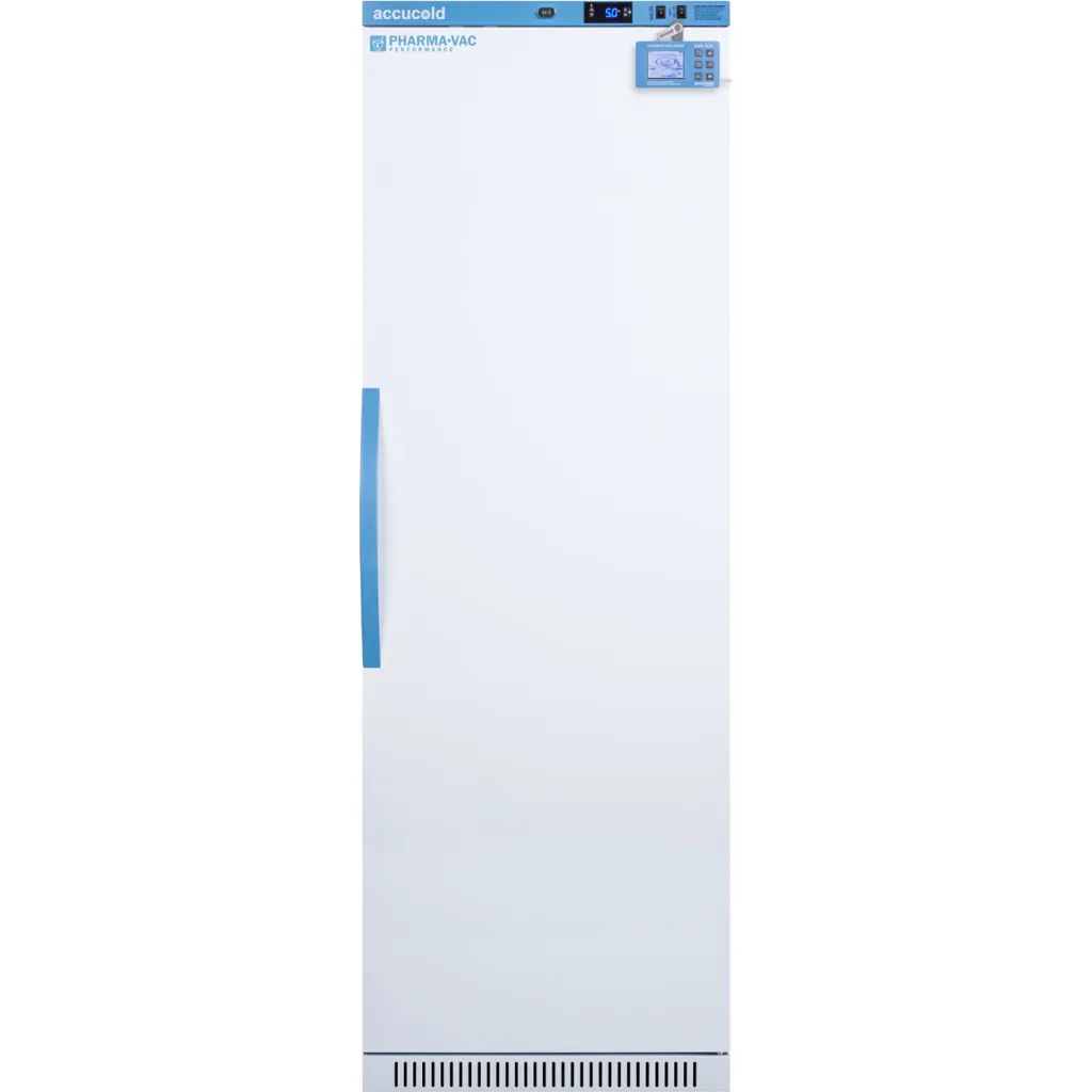 Accucold Upright Vaccine Refrigerator, 15 Cu. Ft., Wire Shelves, Solid Door