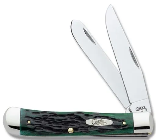 Case Knives Pocket Worn Bermuda Green Bone Peach Seed Jig Trappr