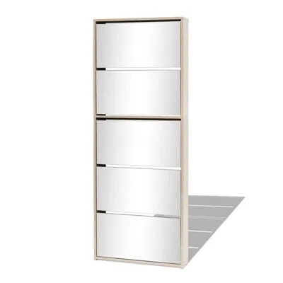 Vidaxl Shoe Cabinet 5-layer Mirror Oak