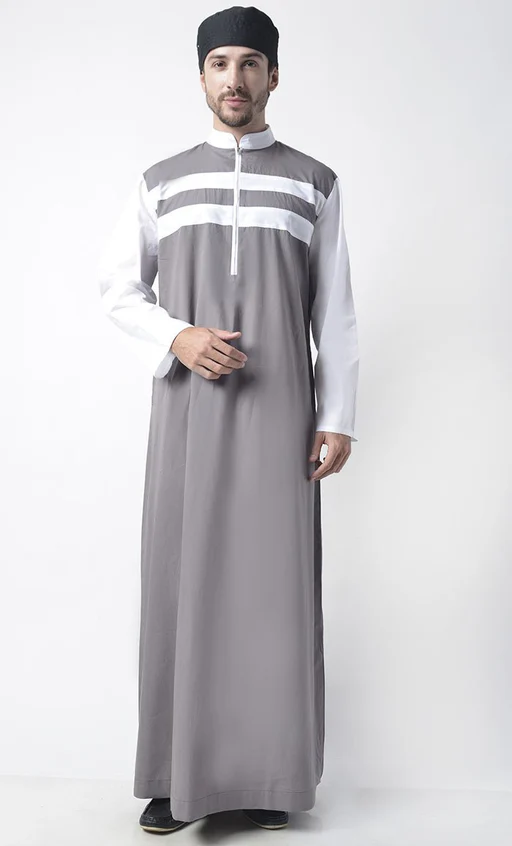 Color Stripe Contrast Detail Thobe - 5xl [+$ 6.99]/66 [+$ 4.99]