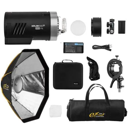 Flashpoint Xplor 300 Pro Ttl R2 Kit With Glow Ez Lock Octa Softbox (25")