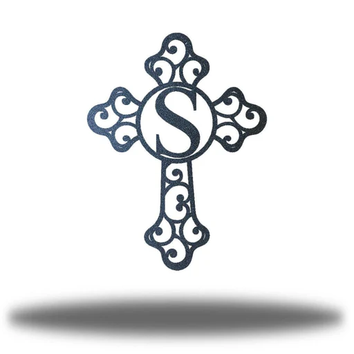 Cross Initial Monogram - 36"/black/yes (+$25)