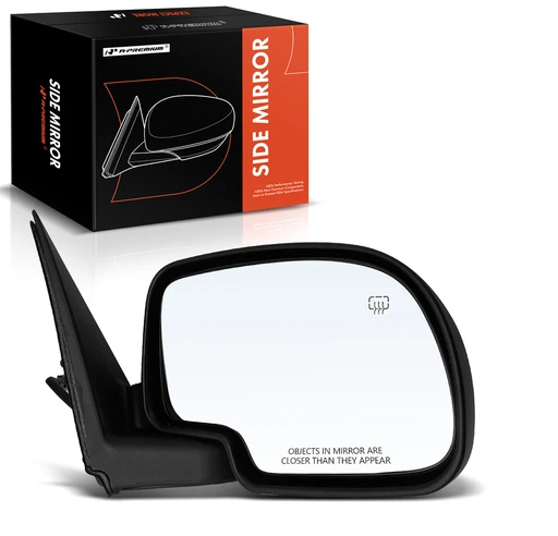 Right Passenger Side Mirror, With Heating, Power Adjustment, Manual Folding, Smooth Black A-premium Apmi600