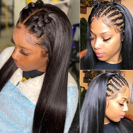 360 Invisi Strap Snug Straight Lace Frontal Wig 100% Human Hair Glueless Wig