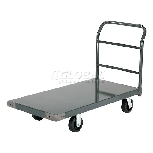 Global Industrial Steel Deck Platform Truck 36 X 24 2000 Lb. Capacity 6" Rubber Casters