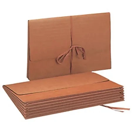 Smead Expanding Wallet With Flap, 5 1/4" Expansion, 10" X 15", 30% Recycled, Redrope