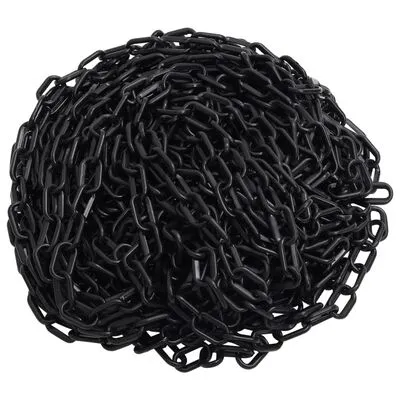 Vidaxl Warning Chain Black 100 M Ø6 Mm Plastic