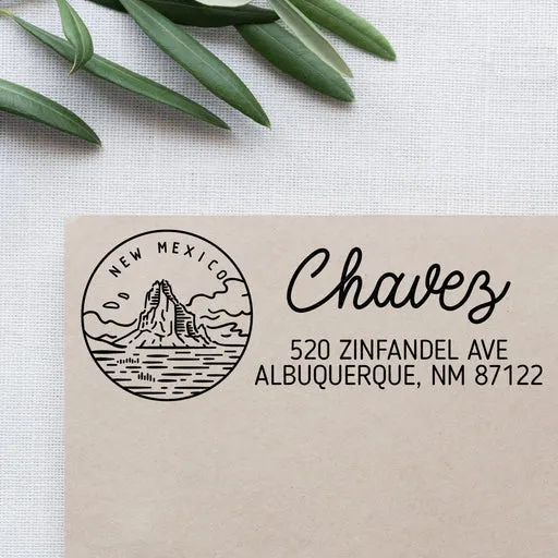 New Mexico Address Stamp - Pre-inked/large/green