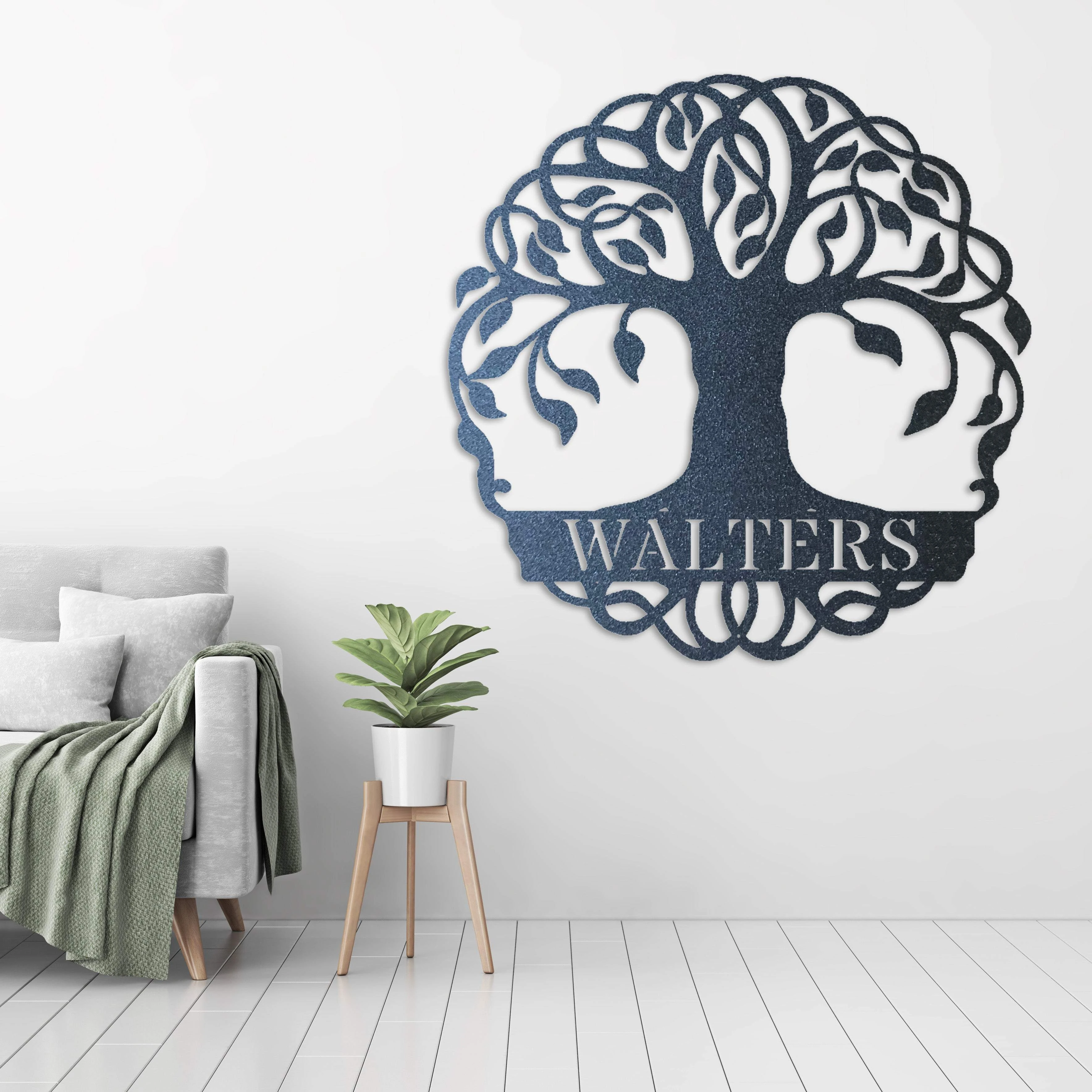Tree Of Life Monogram - 24"/sea Foam/yes (+$15)