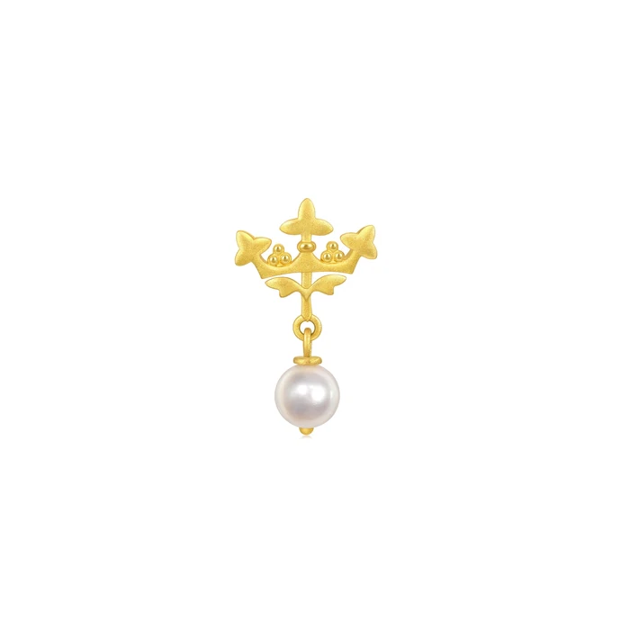 'the Art Of Romance' 999.9 Gold Pearl Single Earring