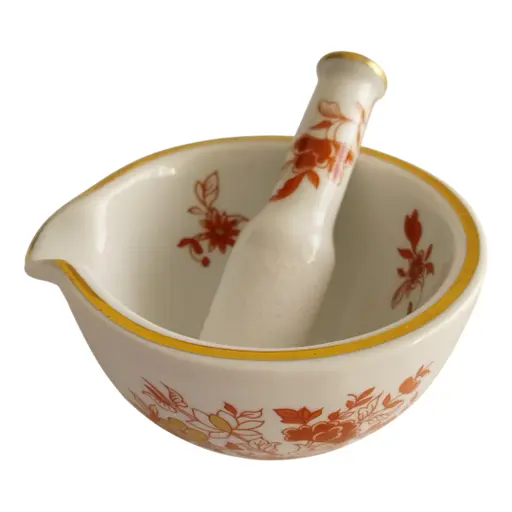 Antique French Mortar And Pestle, 1773, Set Of 2