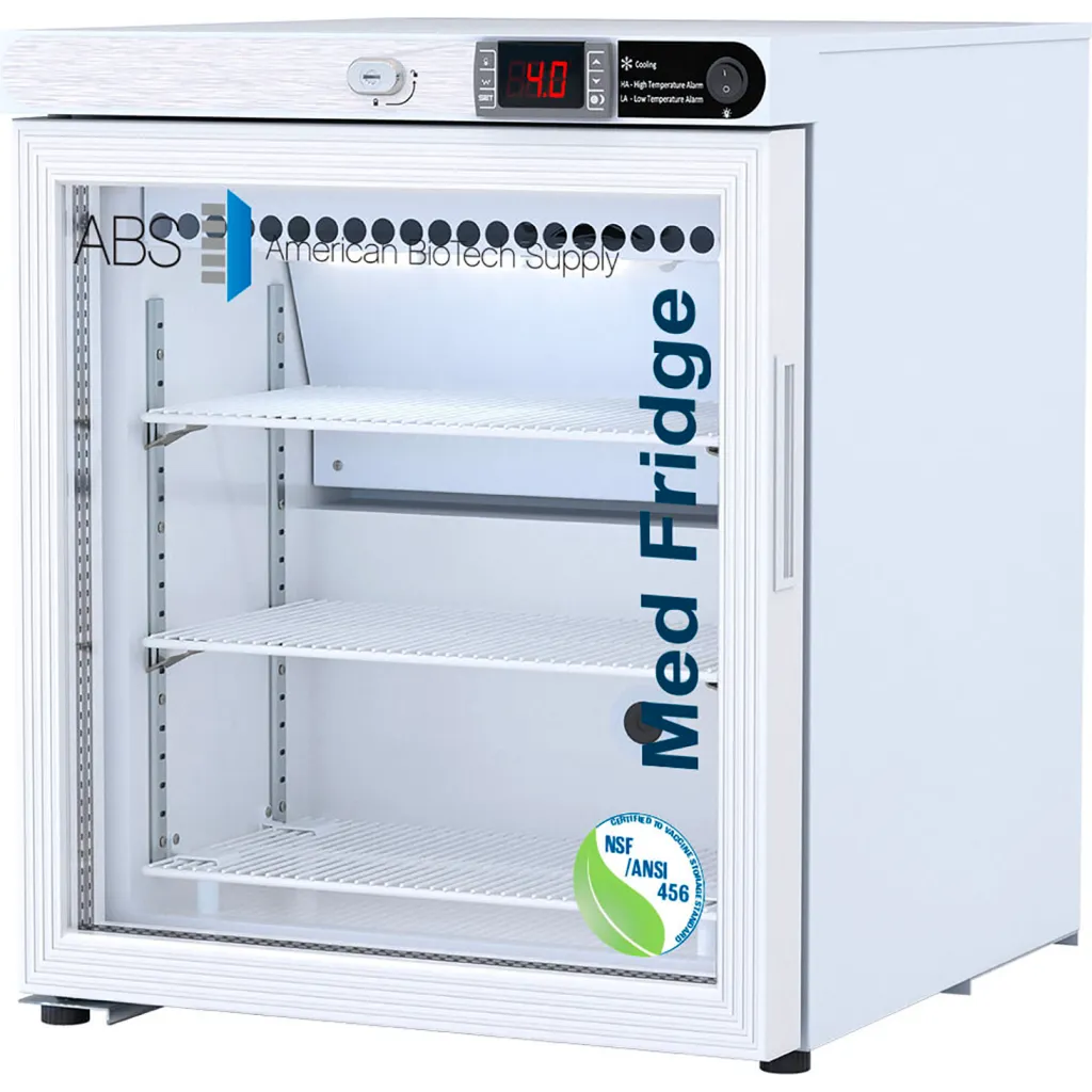 American Biotech Supply Vaccine Countertop Freestanding Refrigerator, 1 Cu. Ft. Cap., Lhd Door Swing