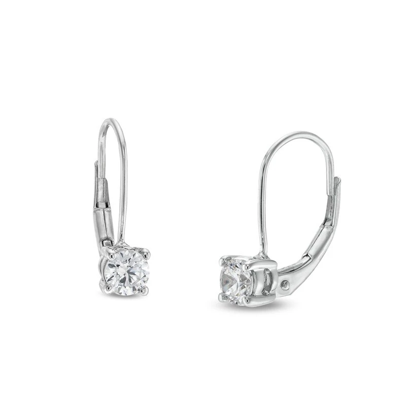 1/2 Ct. T.w. Diamond Solitaire Drop Earrings In 14k White Gold