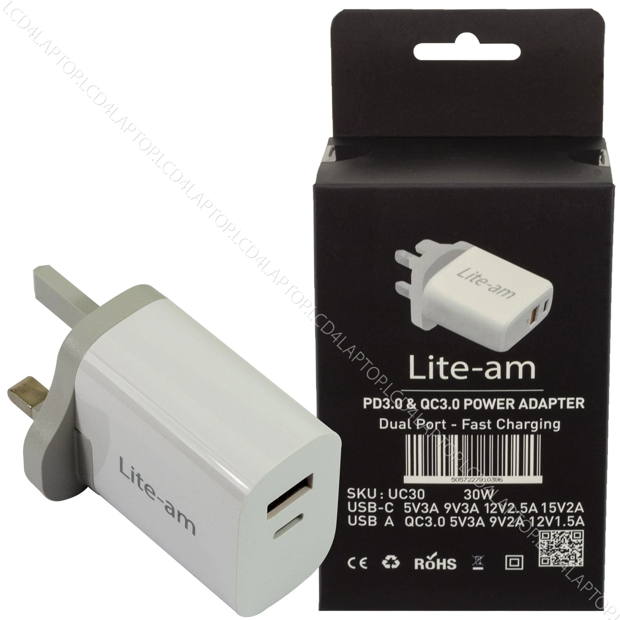 For Apple Iphone 16 A3286 Dual Port Fast Charger 30w Ac Adapter - A- Charger Only