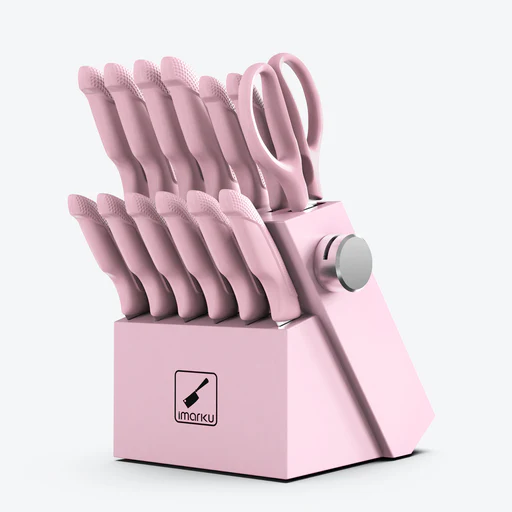 Knife Set With Stainless Steel Blades And Pp Handles - Pink