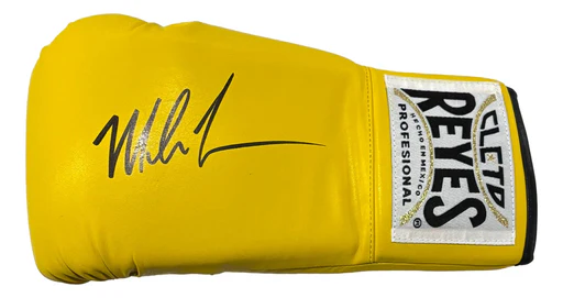 Mike Tyson Signed Left Hand Yellow Cleto Reyes Boxing Glove Jsa Qr Hologram