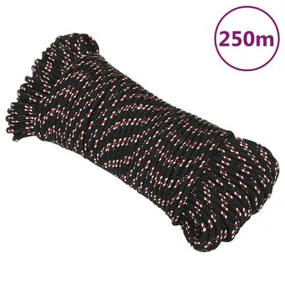 Vidaxl Boat Rope Black 0.12 " 820.2 ' Polypropylene