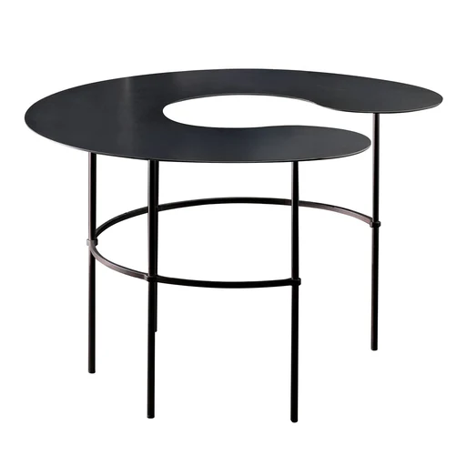 Scribble Comma Black Side Table By Francesca Lanzavecchia