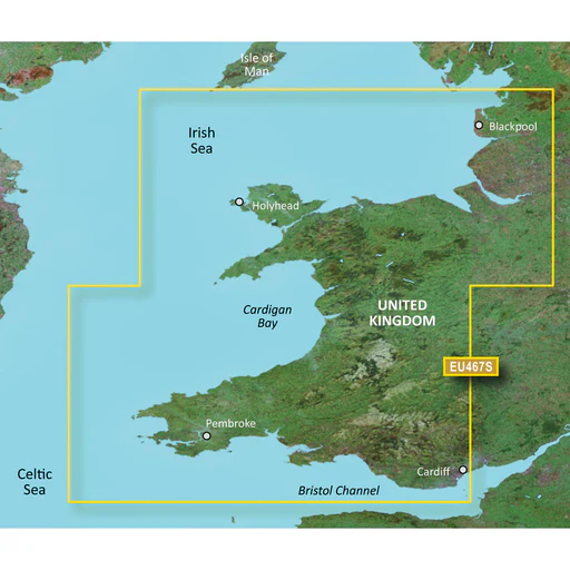 Garmin Bluechart G3 Vision Hd - Veu467s - Blackpool To Cardiff - Microsd/sd