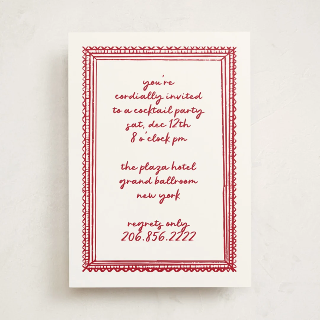 Illustrated Frame Party Invitations By Ak Graphics