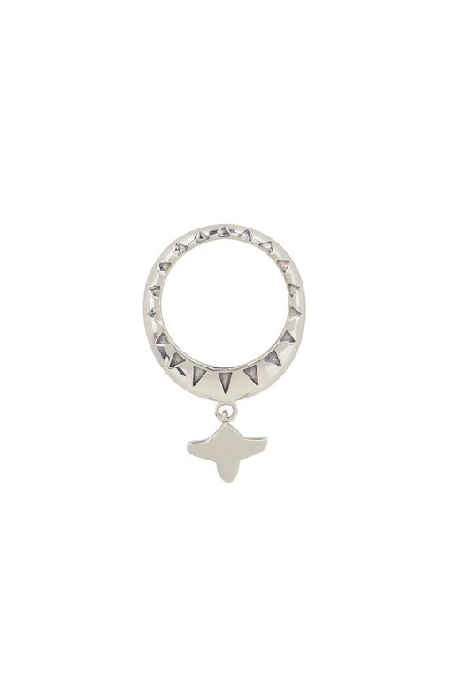 Drop Motif Ring Silver Plated