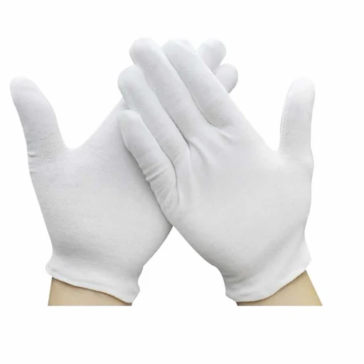 12 Pairs White Cotton Gloves For Cosmetic Moisturizing Coin Jewelry