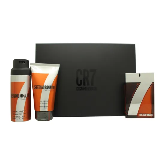 Cristiano Ronaldo Cr7 Fearless Gift Set 100ml Eau De Toilette + 150ml Shower Gel + 150ml Body Spray