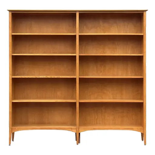 Pompanoosuc Mills Shaker Style Double Wide Tall Bookcase Hand Crafted In Vermont