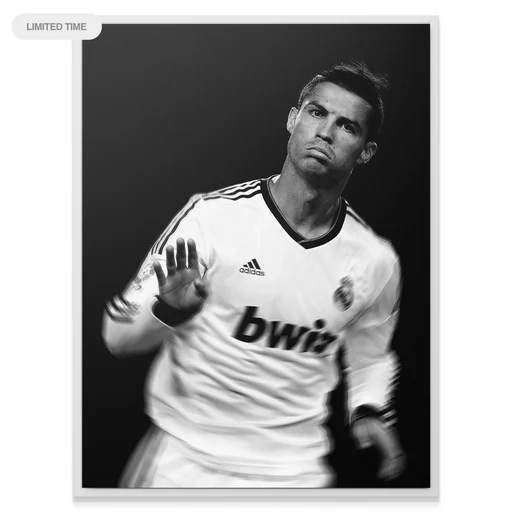 Cristiano Ronaldo - Calma - 24 X 36/white Framed Canvas