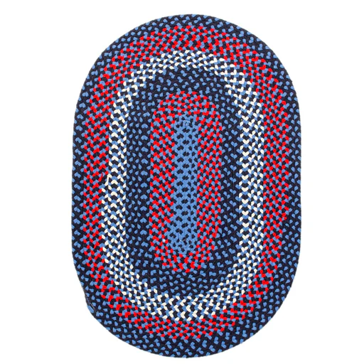 Blue Charming Braided Oval Rug